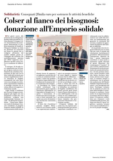 Donazione di Natale all'Emporio Solidale